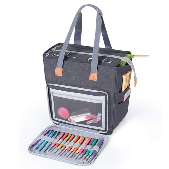 LIKE NEW Knitting bag, project storage bag, art bag, yarn bag, accessories bag - Picture 11 of 11